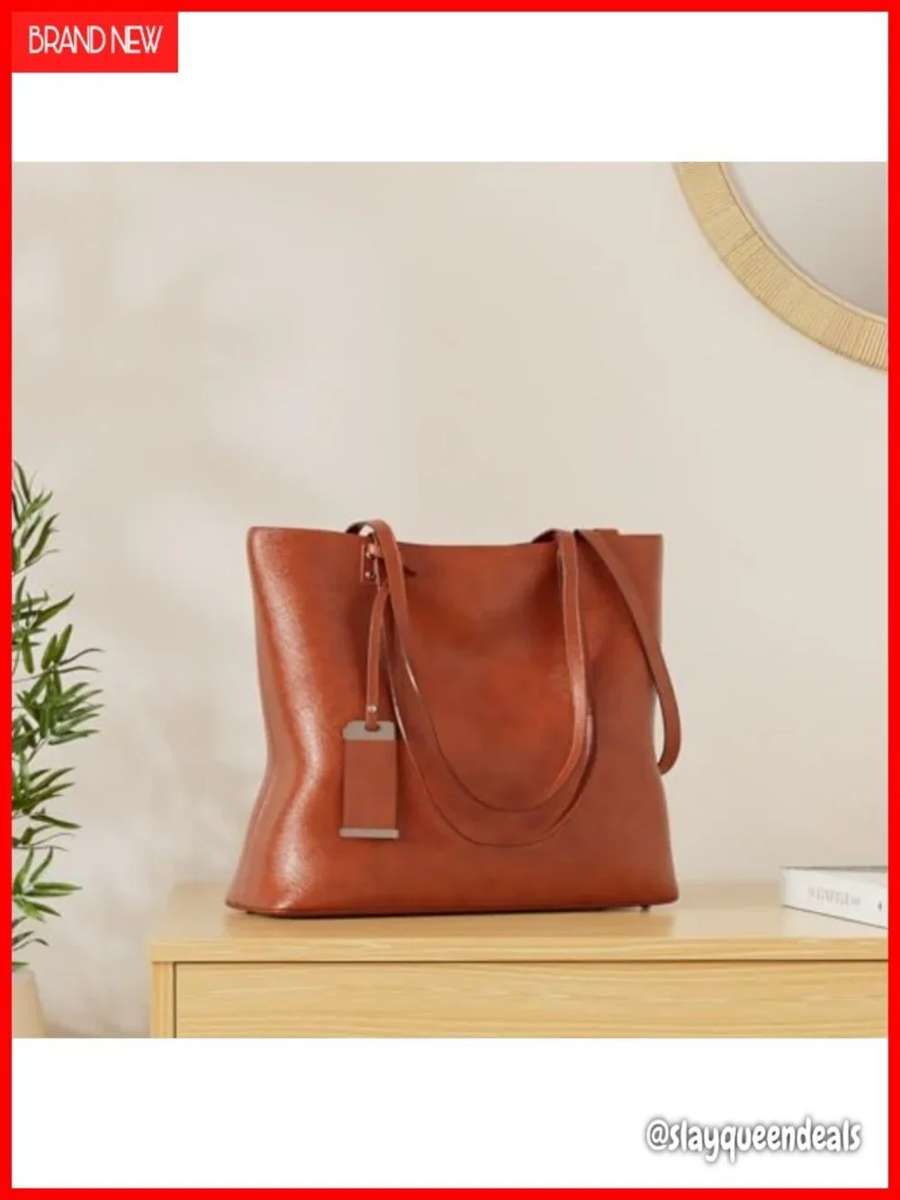 Women's Leather Satchel Handbag Tote Shoulder Bag with Removable Strap